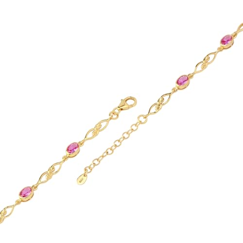 Image of Silvershake Birthstone Gemstones White Gold Plated or Yellow Gold Plated 925 Sterling Silver Scroll /Filigree Celtic Knot Weave 7.25 to 8.75 Inch with Adjustable Extension Bracelet Jewelry for Women