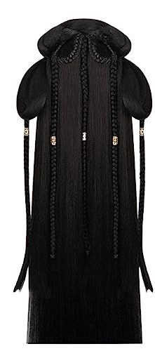 LYHHGS Peluca Antigua China For Mujer, Pelucas Hanfu, Tocado, Accesorio De Baile For Fotografía, Pelucas Negras For Mujer, Moño De Pelo Integrado (Color : Hair Band Type H)