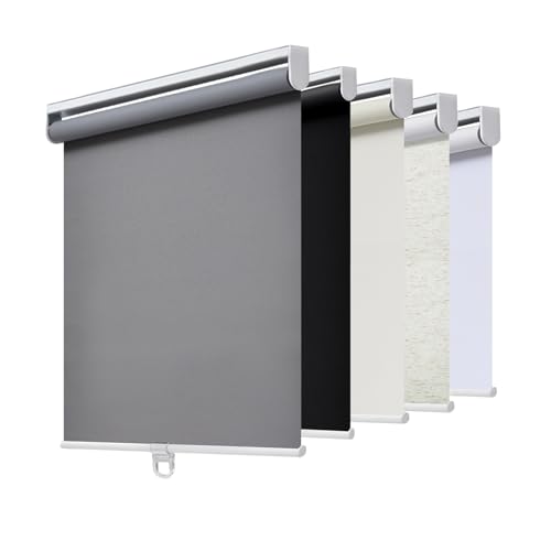 Image of AOSKY Blackout Cordless Roller Shades for Windows, 29.5 inch W x 72 inch H, Grey