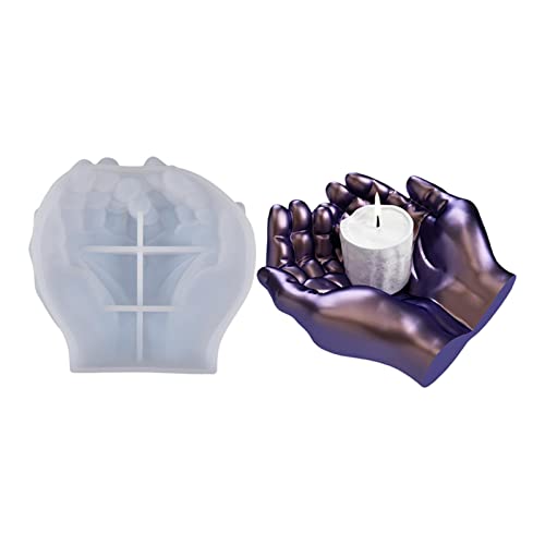 Raxove Molde de silicona para manos | Molde para maceta de flores en forma de mano, molde de silicona para hormigón, arcilla de concreto Molde para macetas suculentas Molde de resina para moldes para