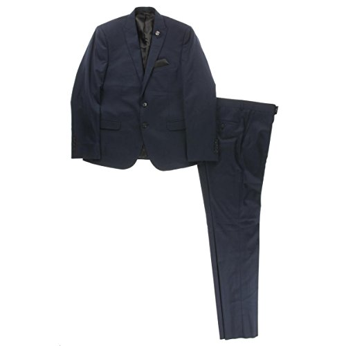 Nick Graham Men's Two Button Slim Fit Peak Lapel Suit