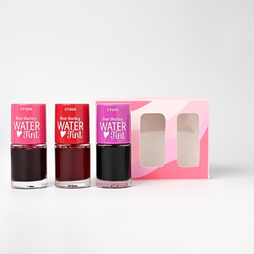 Image of ETUDE Dear Darling Water Gel Luminous Lip & Cheek Tint Most Loved Shades| Long Lasting, Waterproof, Smudgeproof |Korean Makeup|Strawberry, Red Grapefruit, Grape- Pack of 3
