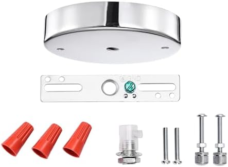 Mr.Color Canopy Kit for Ceiling Chrome Ceiling Light Cover Plate for Pendant Light Chandelier Canopy Kit with All Required Mounting Hardware for Easy Installation