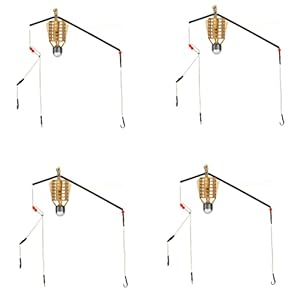 4pcs Fishing Lere Cage Bait Carp Feeder avec Crochets de Ligne 20G-50G Méthode de pêche Accessoires