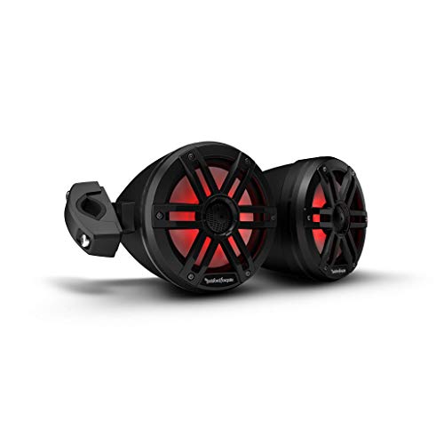 Rockford Fosgate M1Wl-65Mb Marine Grade Color Optix Multicolor Led Lighted 6.5" 2-Way Motorsports Can Speakers 75 Watts Rms / 300 Watts Peak With Sport Grilles, Mounting Hardware - Black (Pair) #TOP13