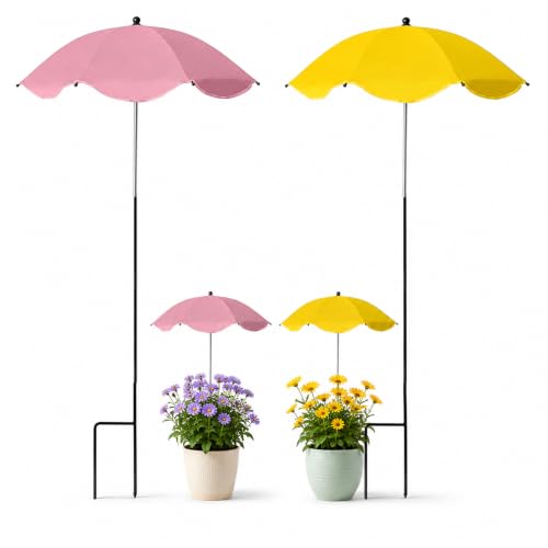 Pflanzenschirm im Freien 2 Stück Sonnenschutz für Pflanzen Ø 60 cm Verstellbarer Sonnenschutz für Pflanzen Plant Shade für Den Garten Im Freien Pflanzenschutz für Topfpflanzen Blumen Gemüse