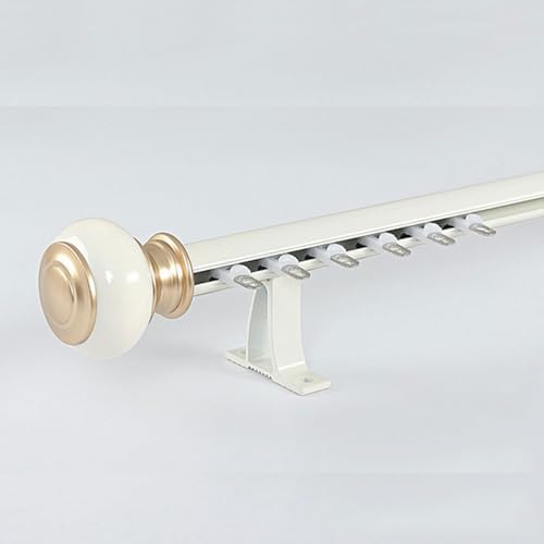 Single Curtain Rod 4.8M (15.7FT) Wall Mount, Stylish White Drape Track for Room Divider, Easy Installation for Living Room, Bedroom, Office - Versatile Home Decor Solution