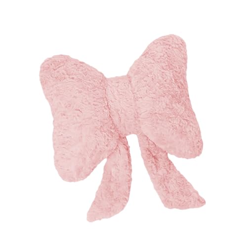 FewNvWa Cojín con Lazo Adorable, Cómodo Cojín para La Espalda, Cojín Decorativo, Cojín Central de Tela Suave, Ideal para La Decoración del Dormitorio Y, Rosa, Individual