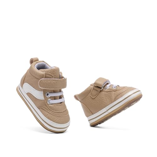 Image of Clowora Baby Boys Girls Shoes Non-Slip Rubber Sole Sneakers Infant First Walking Toddler Crib Shoes Newborn Loafers Flats.