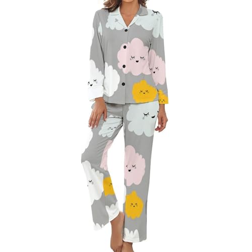Pyjama femme grande taille avec pantalon élastique et haut respirant
