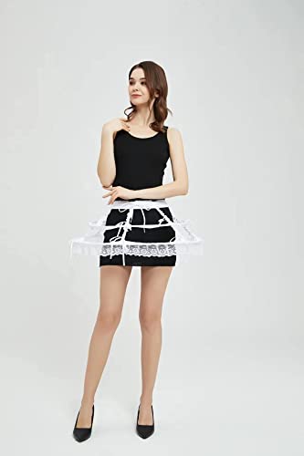 Image of Women Crinoline Petticoat Hoops Skirt Short Half Slip Underskirt for Girls Wedding Bridal Underskirt Slip