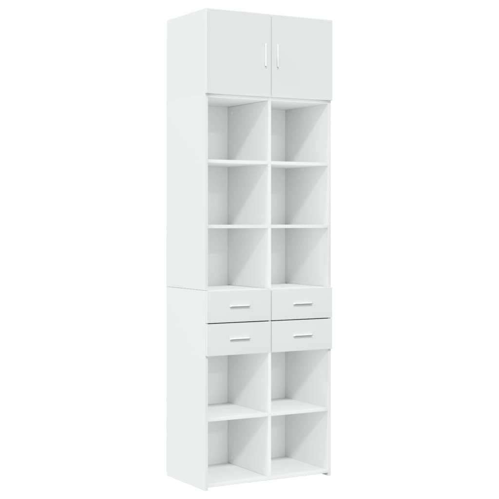 Wysoka szafka biała, 70 x 42,5 x 225 cm, materiał drewnopochodny, kredens, korytarz, szafka kuchenna, szafka bufetowa, do kawiarni, salonu, jadalni, kuchni