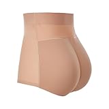 Generisch Nahtlose Hüftformer Hose mit Polsterung für eine perfekte Gesäßform feminines Silhouetten Dessous Unterwäsche (Beige, M)