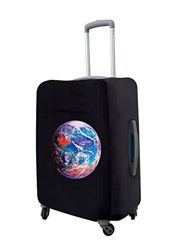 Image of Cortina Eco-Friendly Abstract Print Luggage Protective Cover | Large | Fits 26-30 Inch Luggage | Polyester-Spandex | 72cm (28 inch) | Travel Suitcase Protectors | Anti Scratch | Pack of 1 | Black 2