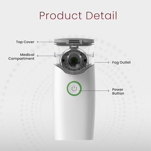 Image of CONTEC NE-M01L Portable Mesh Nebulizer Machine for Adults & Kids with Rechargeable Battery, Silent USB Handheld Inhaler for Asthma & Respiratory Care.