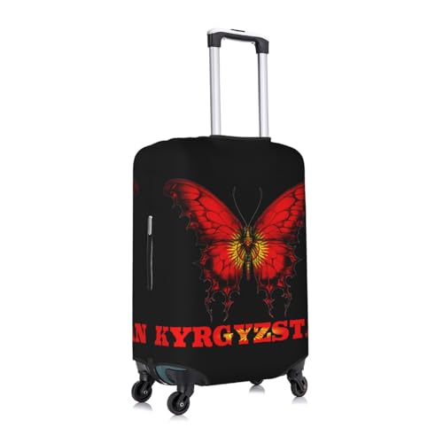 Kyrgyzstan Kyrgyz Butterflies Flag Travel Luggage Cover Washable Suitcase Case Suitcase Protector Fit Luggage Cover Small3
