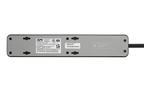 Image of APC Surge Protector with Extension Cord 10 Ft, PE610, 6-Outlets, 1080 Joule, Long Power Strip