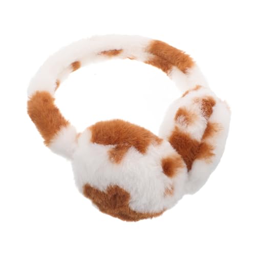 ASAKKURA Winter Print Fluffy Ear Muffs for Women Foldable Plush Ear Covers for Cold Weather Protection Stylish and Comfortable Earmuffs for Outdoor Activities