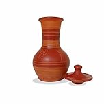 Attractive Design Handmade 2L Clay Water Pot with Lid for Best Gift Item. Home/Hotel Kitchen Table Decor Natural Cool Save Storage Pitcher