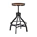 Powell Darwin Distressed Black Metal Adjustable Height Backless Swivel Stool Set of 2