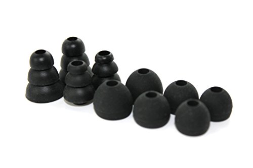 Zotech 5 Sizes Replacement Earbuds Tips Ear Gels Bud Cushions for Lg Tone Hbs-700 / Tone Hbs-730 / Tone Hbs-850 Stereo Headset