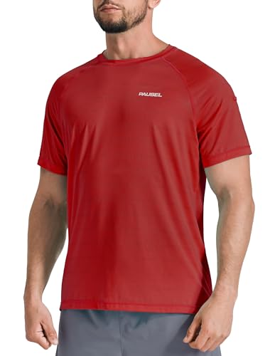 Men's Workout Short Sleeve Athletic Gym Shirts UPF 50+ Sun Protection Quick Dry Swim Shirt Summer Tshirts for Beach