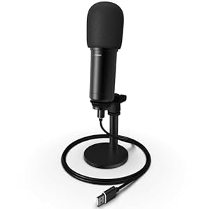 Amcrest USB Microphone for Voice Recordings, Podcasts, Gaming, Online Conferences, Live Streaming, Cardioid Microphone with Adjustable Heavy Metal Stand, Windscreen and 6.5 ft USB Cable, AM430