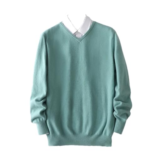 Men's Wool V-Neck Pullover Sweater Soild Color Loose Casual Knitted Long Sleeve Warm Jumpers Tops