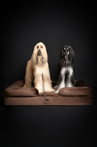Image of NOAH & PAW Giant Dog Bed XXL, 55x45x11 Inch, Orthopedic Dog Beds, Eggshell Memory Foam Infused with Cooling Gel, Inner Cover, Water Resistant, Machine Washable (Velvet Sofa Collection)