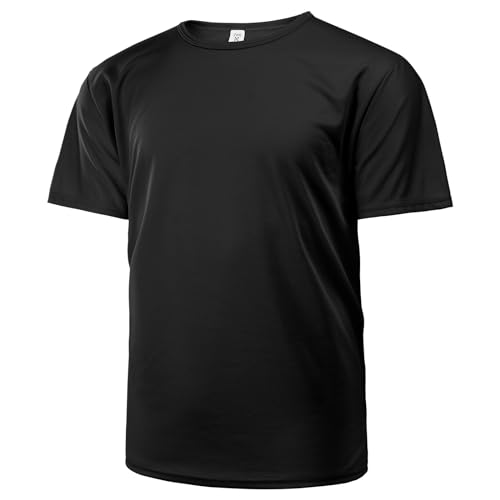 Aomig Herren T-Shirt Set Men's Schwarze Sport Schnelltrocknend Tshirts Herren Funktionsshirt Sportshirt Kurzarm Oversized Basic Activewear-Shirts Tops Sommer Männer Sport Oberteil Running Laufshirt(L)