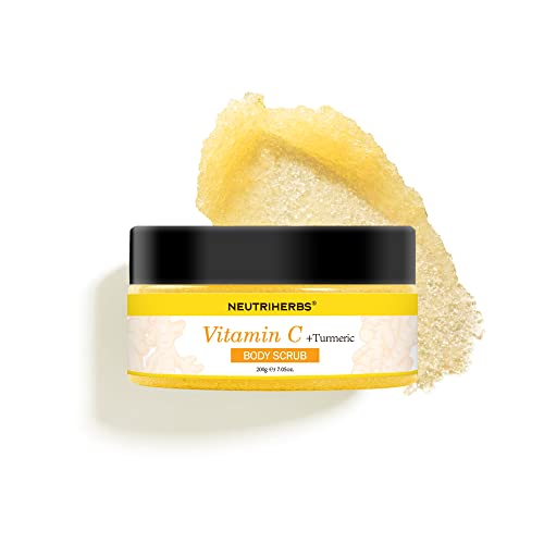 NEUTRIHERBS Turmeric Body Scrub, Exfoliating Body Scrub With Vitamin C, Deep Cleansing And Moisturizing Body, Hands, Legs, Thighs - 7.05oz