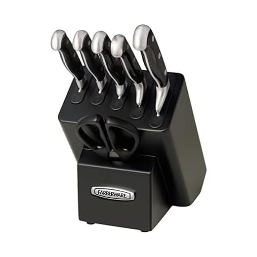 Farberware Platinum Self-Sharpening Forged Japanese Steel Knife Block Set with EdgeKeeper Technology