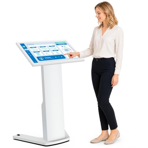 Image of 32 inch Touch Screen Kiosk, Interactive Floor Standing Digital Signage Display, FHD Self-Service Information Terminal with Dual Speakers for Retail, Restaurants, Malls & Advertising