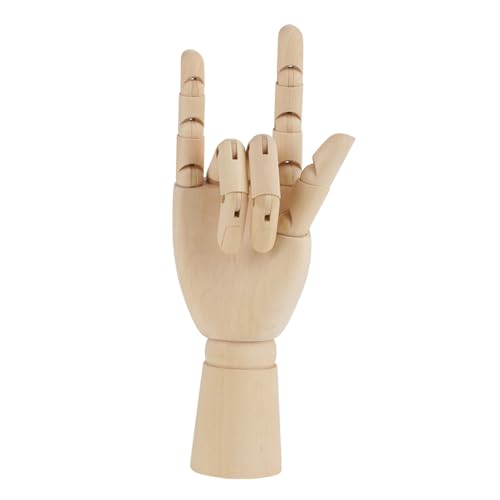 Wooden Hand Model, Flexibly Articulated Fingers for Artists and Home Decorations Hardwood Right Hand Mode (10 inch Right Hand)