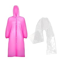 YAFLUG 1 Pezzo Poncho Antipioggia E 1 Paio Pantaloni Antipioggia, Mantella Antipioggia,Impermeabile Per Adulti Da Portatile Eva Riutilizzabili, Cappotto Di Pioggia Poncho Per Uomo E Donna(Rosa)