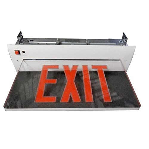 Image of Morris Products LED Exit Sign - Recessed Mount Edge - Red on Clear Panel, White Housing - Compact, Low-Profile Design - Single Sided Legend - Energy Efficient, High Output - 1 Count, 5-Pack