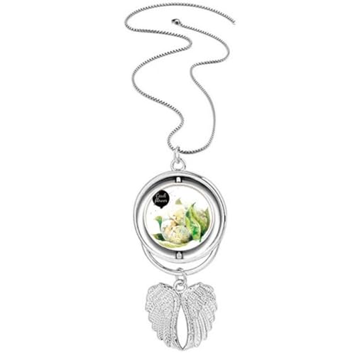 Collier pendentif ailes d'ange chou-fleur et légumes en acier original