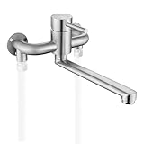 Tondiy Robinet de Cuisine Exposé Mural, Mitigeur Mural pour Buanderie/Garage, Robinetterie avec Connexion Descendante 1/2