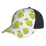 Novastar Gorra de béisbol para mujer y hombre, con estampado de uvas amarillas, ajustable, para hombre y mujer