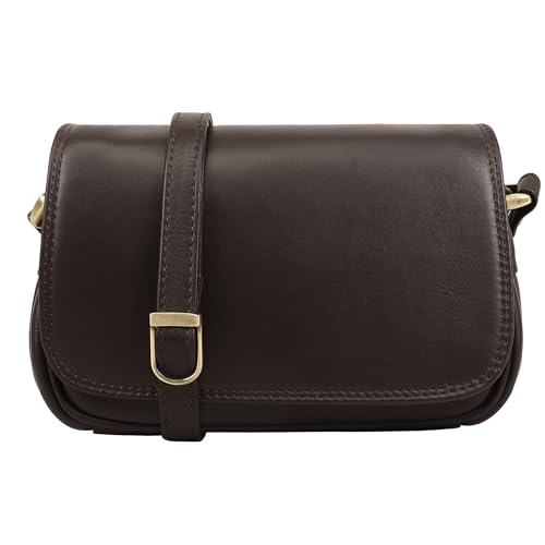 Lloyd Baker AMRITSAR - Bolso cruzado de piel auténtica, bolso de hombro suave con correa ajustable, tamaño compacto con múltiples compartimentos, Brown, One Size