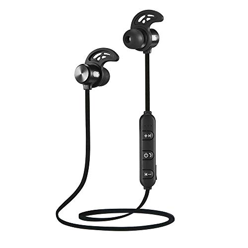 Tharv❤Magnet Bluetooth 4.2 Wireless Sport Earphone Earbuds Headset Headphone Universal (Black)