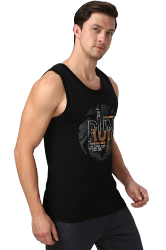 Image of Van Heusen Men's Cotton Regular Fit Sport Graphic Print Vest - Super Soft, Sleeveless,