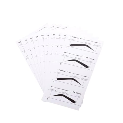 Ipetboom Eyebrow Card Stencils Kit 10 Adhesive Eyebrow Templates for Precise Shaping Natural Brow Guide Tool with Left Right Indication for Easy Makeup Application