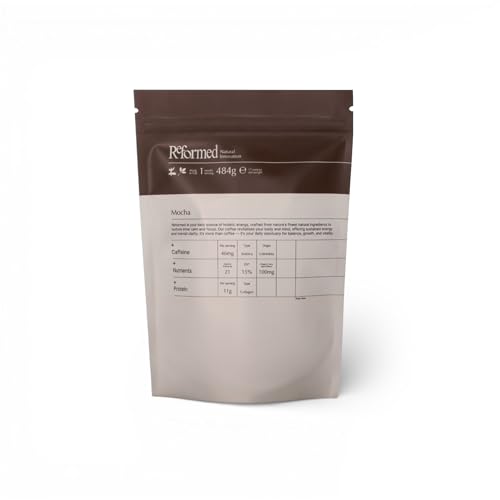Reformed Collagen Mocha I High Protein Hydrolysed Collagen (Bovine) Functional Mushrooms 21 Vitamins & Minerals Instant I UK Made I 1 Month Supply