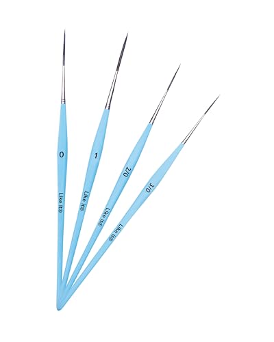 Image of Like it Long Liner /Detailing Paint Pointed Rigger Script Brushes Range Size: 000, Size: 00, Size: 0, Size: 1 (Blue Long Liner)