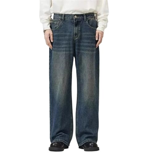 Men's Classic Hip Hop Jeans Baggy Wide Leg Denim Pants Straight Vintage Streetwear Oversized Trousers