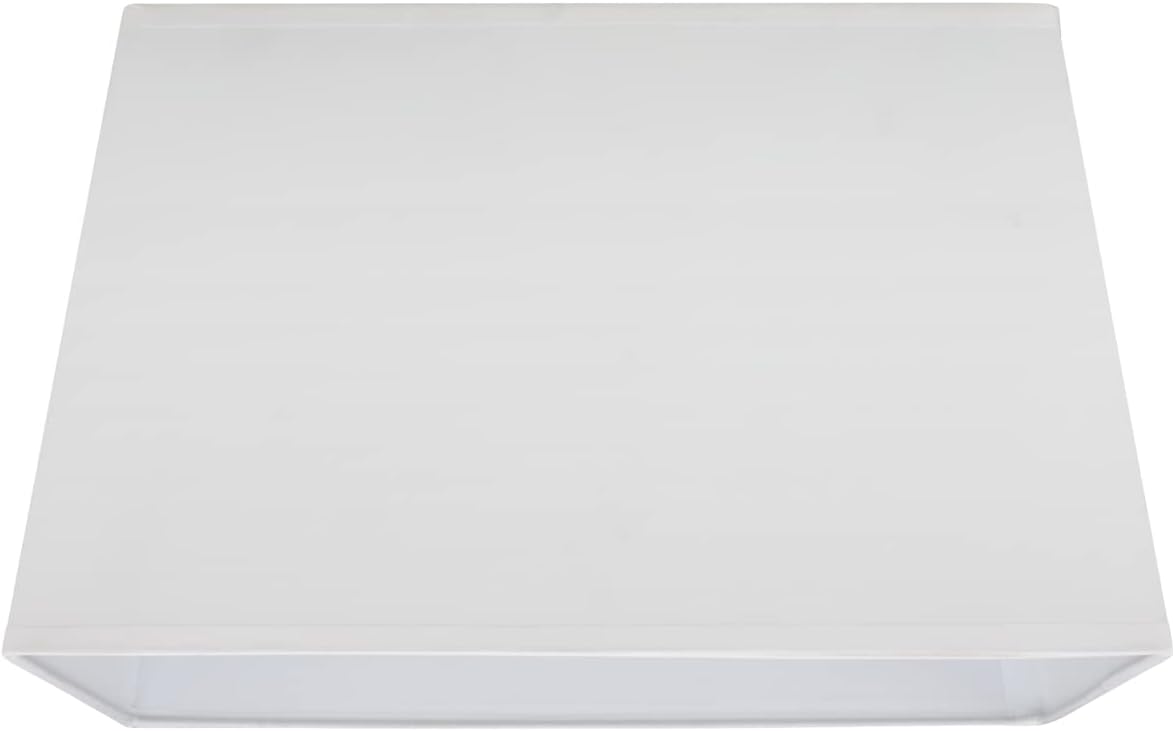 Aspen Creative 32028A Transitional Rectangle Hardback Shape Spider Construction Lamp Shade in White, 16" wide, Top:(8" + 14") Bottom:(10 + 16") x Height: 10