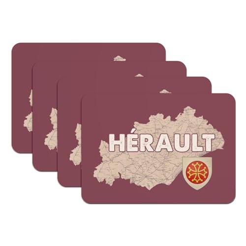 Set de table Hérault 34 lot de 4 grands dessous en caoutchouc - 2