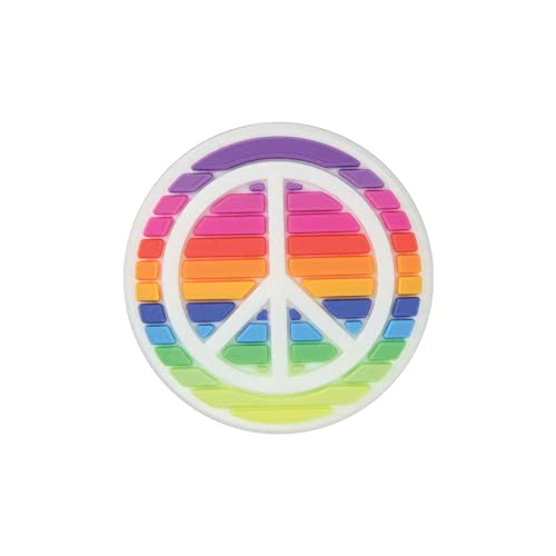 Image of Crocs Jibbitz Rainbow Shoe Charms | Jibbitz for Crocs, Rainbow Peace Sign, Small