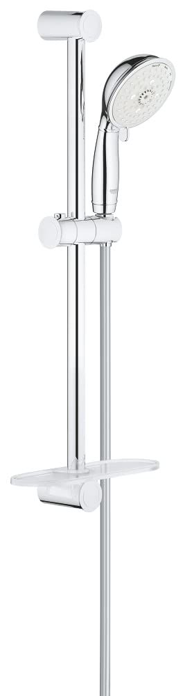 GROHE Tempesta Set Saliscendi Doccia (4 getti, asta 900 mm, flessibile 1,75 m, SpeedClean anticalcare), Cromo, 27609001
